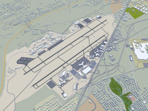 Knoxville city tennessee 100 km 3D 模型