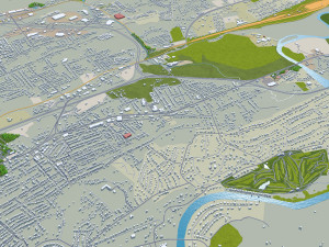 Knoxville city tennessee 100 km 3D 模型