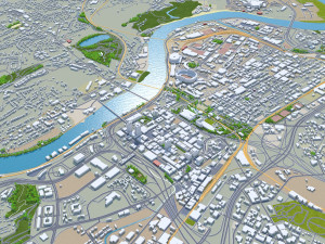 Knoxville city tennessee 100 km 3D 模型