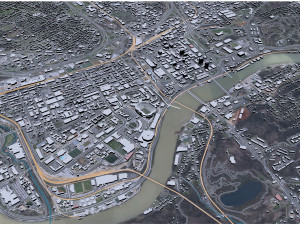 Knoxville city tennessee 100 km 3D 模型