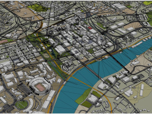 Knoxville city tennessee 100 km 3D 模型