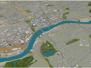 Knoxville city tennessee 100 km 3D 模型