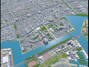 Kobe city japan 80km 3D Model