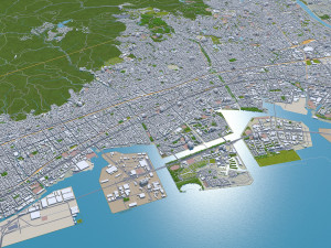 Kobe city japan 80km 3D-Modell