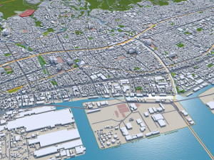 Kobe city japan 80km 3D-Modell