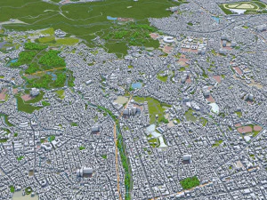 Kobe city japan 80km 3D Model