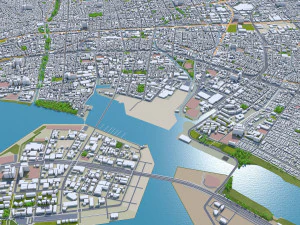 Kobe city japan 80km 3D Model