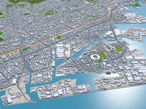 Kobe city japan 80km 3D Model
