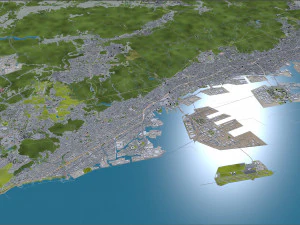 Kobe city japan 80km 3D Model