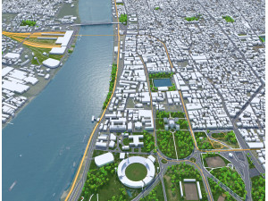 Kolkata city india 100km 3Dモデル