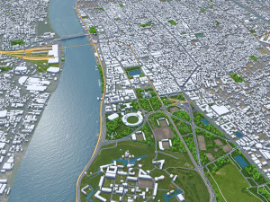 Kolkata city india 100km 3Dモデル