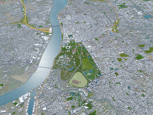 Kolkata city india 100km 3Dモデル