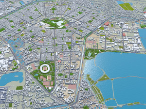 Kolkata city india 100km 3Dモデル