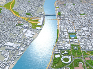 Kolkata city india 100km 3Dモデル