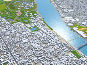 Kolkata city india 100km 3Dモデル