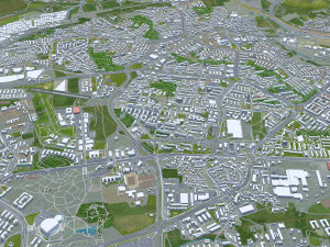 Krakow city poland 70km 3D Model