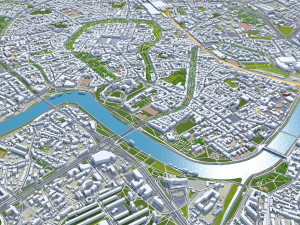 Krakow city poland 70km 3D Model
