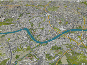 Krakow city poland 70km 3D Model