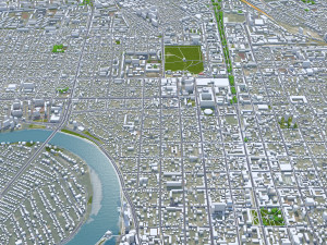 Krasnodar city russia 50km 3D Model