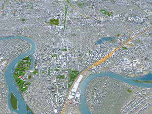 Krasnodar city russia 50km 3D Model