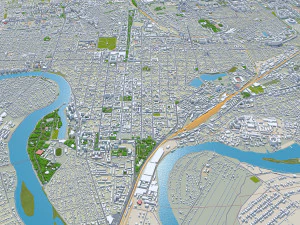 Krasnodar city russia 50km 3D Model