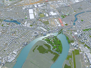 Krasnodar city russia 50km 3D Model