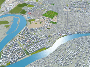 Krasnodar city russia 50km 3D Model