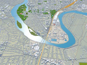 Krasnodar city russia 50km 3D Model