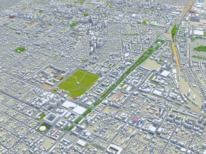Krasnodar city russia 50km 3D Model