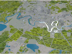 Krasnodar city russia 50km 3D Model