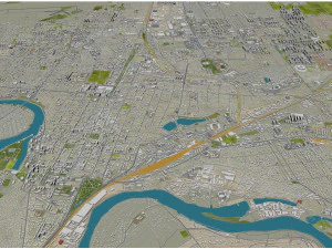 Krasnodar city russia 50km 3D Model