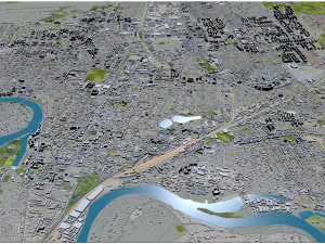 Krasnodar city russia 50km 3D Model