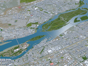 Krasnoyarsk city russia 110km 3D Model