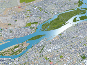 Krasnoyarsk city russia 110km 3D Model