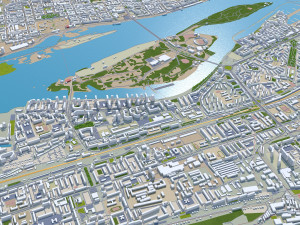 Krasnoyarsk city russia 110km 3D Model