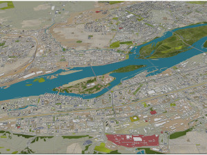 Krasnoyarsk city russia 110km 3D Model