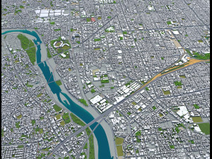 kyoto city japan 80km Modello 3D