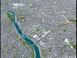 kyoto city japan 80km 3D Model