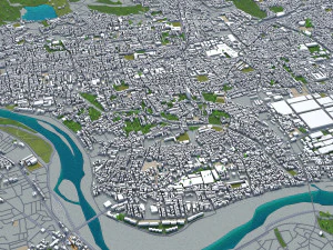 kyoto city japan 80km 3D Model
