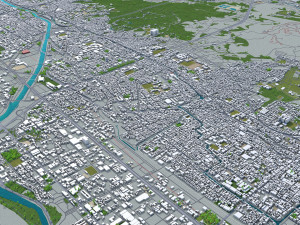 kyoto city japan 80km Modello 3D