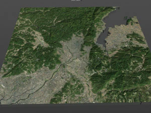kyoto city japan 80km 3D Model