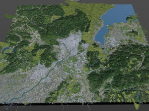 kyoto city japan 80km 3D Model