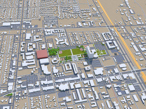 Lancaster city california 70km 3D Model