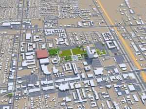 Lancaster city california 70km 3D Модель