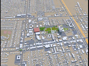 Lancaster city california 70km 3D Model
