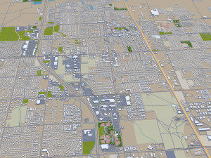 Lancaster city california 70km 3D 模型