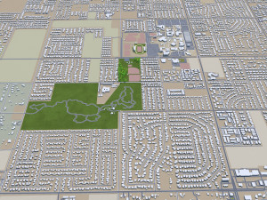 Lancaster city california 70km 3D 模型