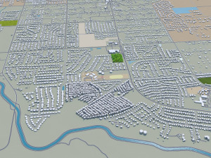 Lancaster city california 70km 3D 模型