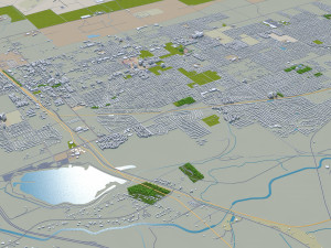 Lancaster city california 70km 3D 模型