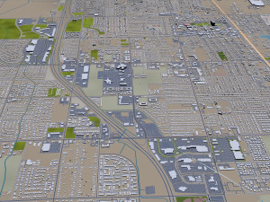 Lancaster city california 70km 3D 模型